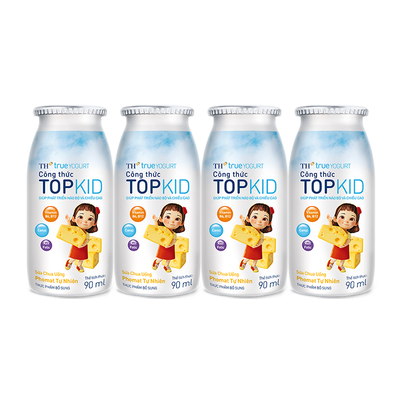 Sữa Chua Uống Phomat Tự Nhiên TOPKID 90ml TH True Milk - Hỗ Trợ Phát Triển Não Bộ Và Chiều Cao Của Trẻ