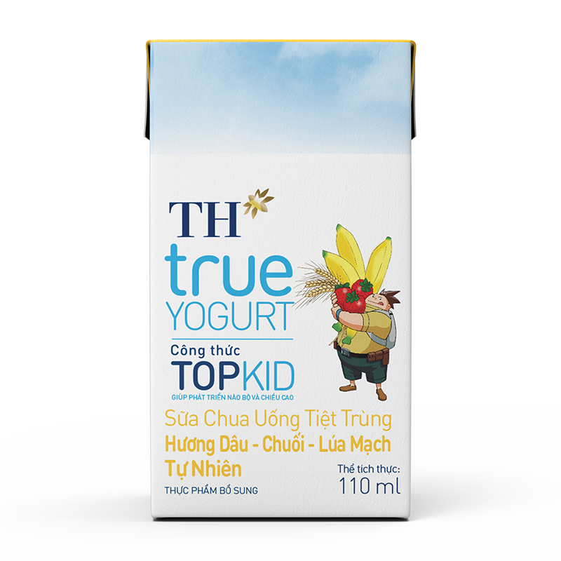 Sữa Chua Uống Tiệt Trùng TH true YOGURT Công Thức TOPKID 110 ml - Thơm Ngon, Bổ Dưỡng