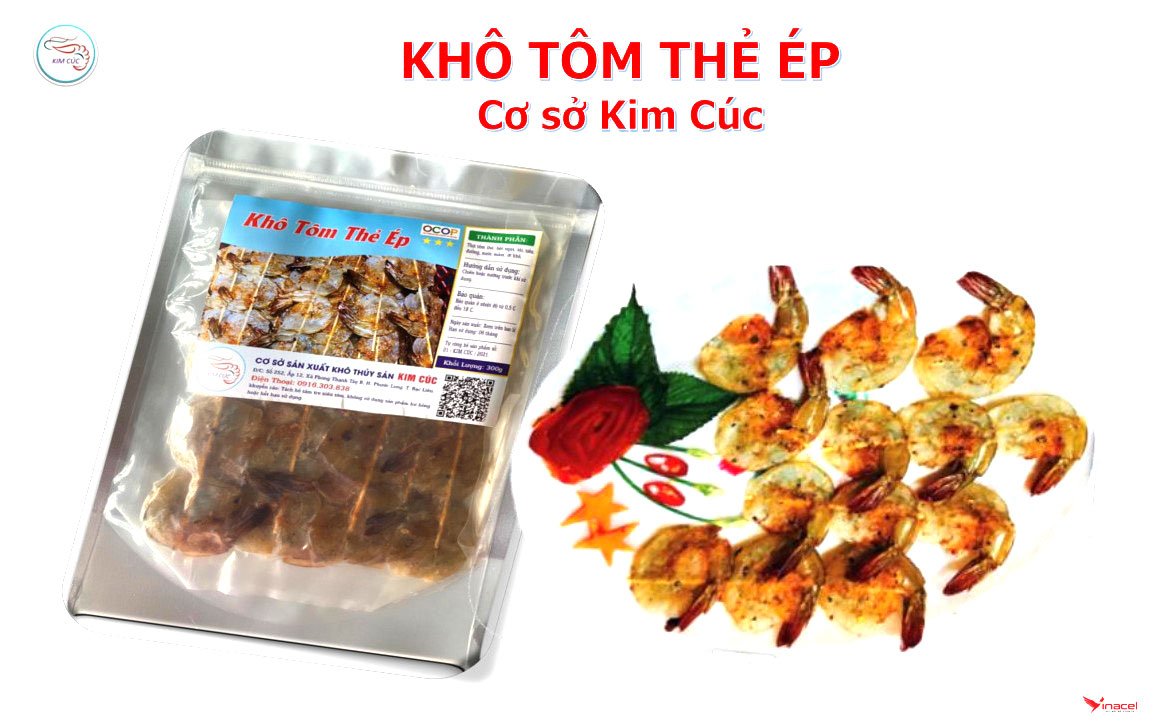 Khô Tôm Thẻ Ép Kim Cúc – OCOP 3 Sao Bạc Liêu